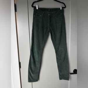 MOTHER The Looked “Little Bit Country Corduroy” Emerald Pants